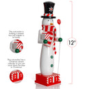 Christmas Snowman Countdown Nutcracker – Wooden Snow Man Nutcracker with Advent Calendar Count Down to Christmas Base Xmas Themed Holiday Nut Cracker Doll Figure Decorations