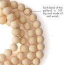 Ornativity Farmhouse Beads Wooden Garland- Wood Prayer Bead Garland with Tassels Boho Rustic Accented Home décor Country style hanging beads 60 inches (Natural Wood)